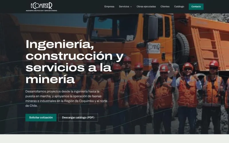 Portada del sitio de Ecominser