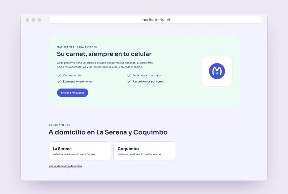 Portal para tutores y comunas de atención.
